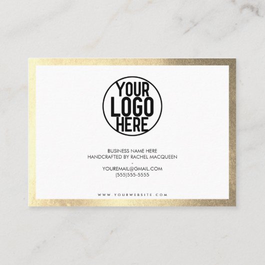 Minimale Gold White Black Script Klant Hartelijk d Visitekaartje (Achterkant)