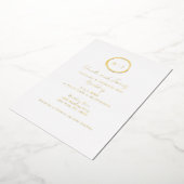 Minimale Gold White Modern Glam Weddenfoto Folie Uitnodiging (Gedraaid)