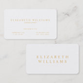 Minimale Gold White Professional Visitekaartje (Voorkant / Achterkant)