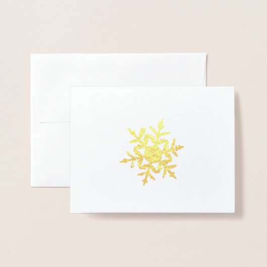 Minimale Gold Winter Snowflake Folie Card Folie Kaarten (Voorkant met envelop)
