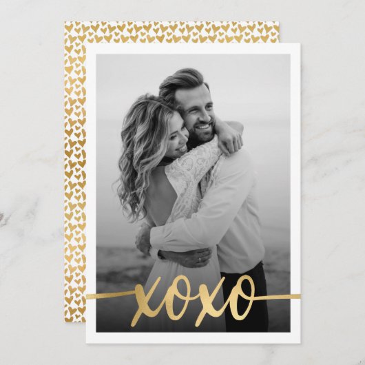 Minimale Gold XOXO Valentijnsdag Foto (Voorkant / Achterkant)