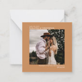 Minimale Golden Tan Wedding Save the Date Mini Notitiekaartje (Voorkant)