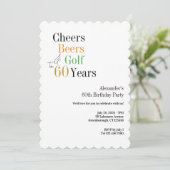 Minimale Golf 60e verjaardag Cheers en bieren Kaart (Staand voorkant)