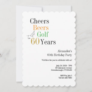Minimale Golf 60e verjaardag Cheers en bieren Kaart