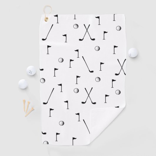 Minimale Golf Pattern Ball Flag Club Golfer Gift Golfhanddoek (Insitu)