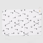 Minimale Golf Pattern Ball Flag Club Golfer Gift Golfhanddoek (Horizontaal)