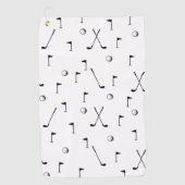 Minimale Golf Pattern Ball Flag Club Golfer Gift Golfhanddoek (Voorkant)