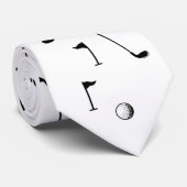 Minimale Golf Pattern Ball Flag Club Golfer Gift Stropdas (Opgerold)