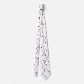 Minimale Golf Pattern Ball Flag Club Golfer Gift Stropdas (Achterkant)