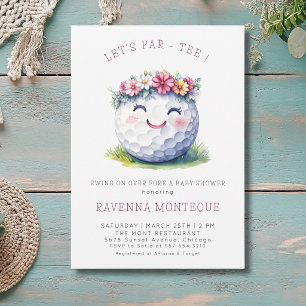 Minimale Golfbal Bloemenkranst Laat Par-Tee Baby S Kaart