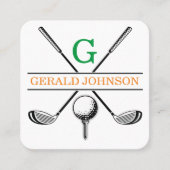 Minimale Golfmonogram Design Square Business Ca Vierkante Visitekaartje (Voorkant)
