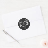 Minimale Gothic skelet handen Baby shower gunst Ronde Sticker (Envelop)