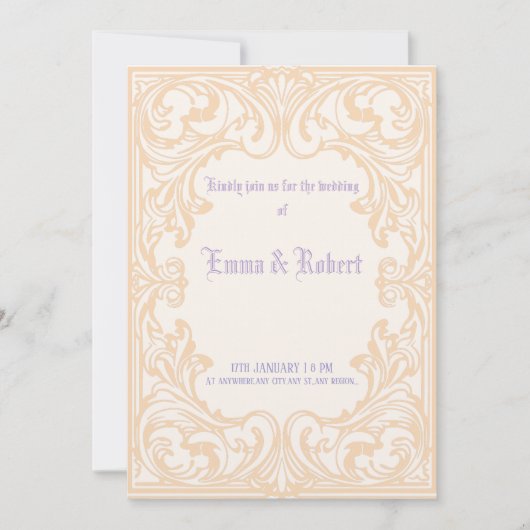 Minimale gotische huwelijksuitnodiging kaart (Voorkant)