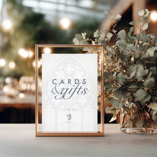 Minimale gotische klassieke trouwkaarten en cadeau
