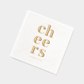 Minimale goud folie “Cheers” cocktail Servetten (Links)