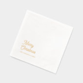 Minimale goud folie “Prettig Kerstfeest” Servetten (Links)