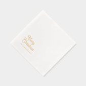 Minimale goud folie “Prettig Kerstfeest” Servetten (Rechts)