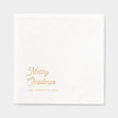 Minimale goud folie “Prettig Kerstfeest” Servetten (Voorkant)