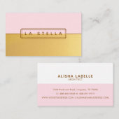 Minimale Goud & Roze Split | geometrisch Lijst Visitekaartje (Voorkant / Achterkant)