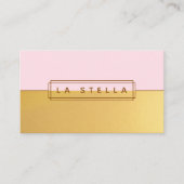 Minimale Goud & Roze Split | geometrisch Lijst Visitekaartje (Voorkant)