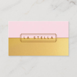 Minimale Goud & Roze Split geometrisch Lijst Visitekaartje