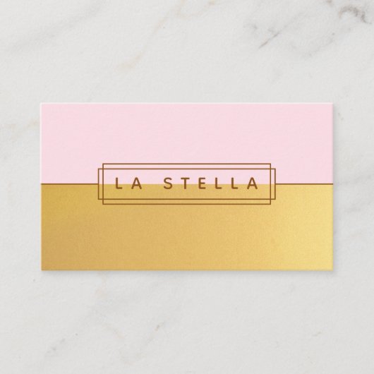 Minimale Goud & Roze Split | geometrisch Lijst Visitekaartje (Voorkant)