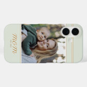 Minimale Goud & Saliegroen Moeder Gevestigde Foto Case-Mate iPhone Case (Achterkant (horizontaal))