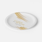 Minimale goudbruine bruininktbruiloft papieren bordje (Gekanteld)