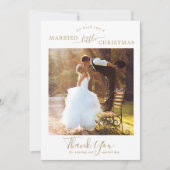 Minimale gouden Bedankt voor kerstmis 3 Pic Feestdagenkaart (Voorkant)