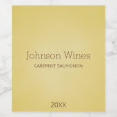 Minimale gouden beige korrelige textuur wijn etiket (Enkel label)