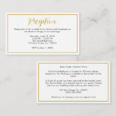 Minimale gouden bruidsreceptie aan de grens informatiekaartje (Voorkant / Achterkant)