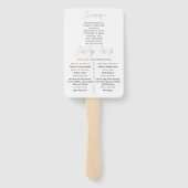 Minimale gouden en witte huwelijksceremonie handwaaier (Achterkant)