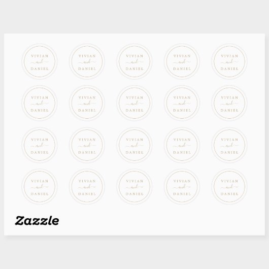 Minimale gouden enveloppen ronde sticker (Vel)