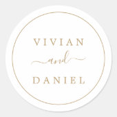 Minimale gouden enveloppen ronde sticker (Voorkant)