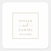 Minimale gouden enveloppen vierkante sticker (Voorkant)