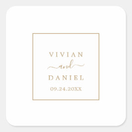 Minimale gouden enveloppen vierkante sticker