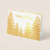 Minimale gouden folie pijnboomsilhouet folie kaarten (Voorkant)