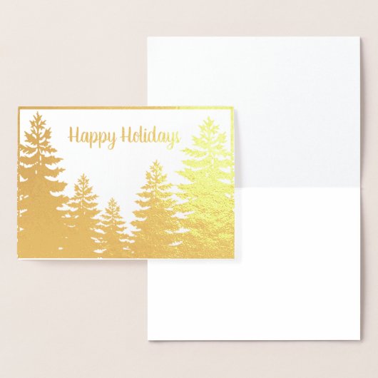 Minimale gouden folie pijnboomsilhouet folie kaarten (Display)