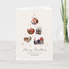 Minimale Gouden Foto Kerstkaart Feestdagen Kaart