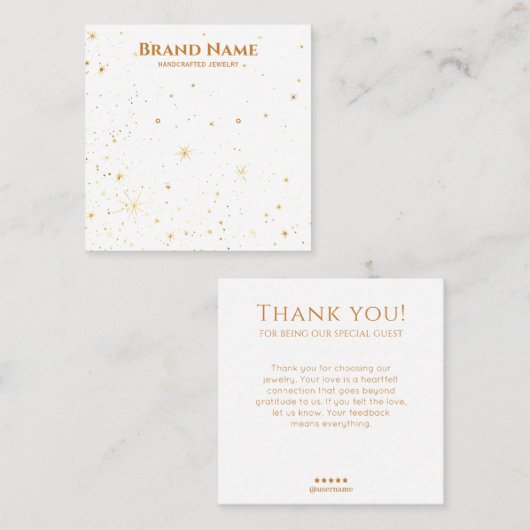 Minimale Gouden Galaxy Oorbel Display Vierkante Visitekaartje (Voorkant / Achterkant)