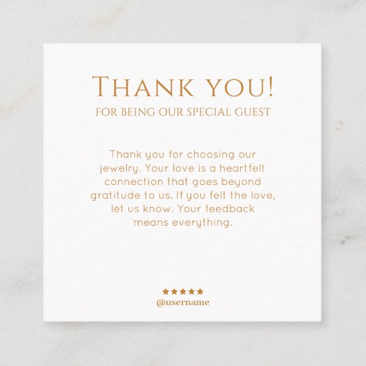 Minimale Gouden Galaxy Oorbel Display Vierkante Visitekaartje (Achterkant)