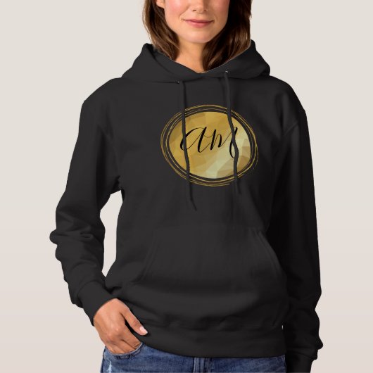 Minimale gouden geometrische aanpasbare tekst hoodie (Voorkant)