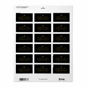Minimale Gouden Hart Script Handtekening Naam Etiket (Full Sheet)