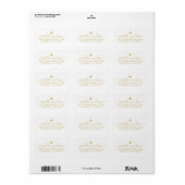 Minimale gouden hart script handtekening naam etiket (Full Sheet)