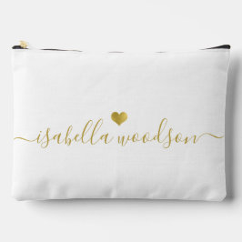 Minimale Gouden Hart Script Handtekening Naam Etui