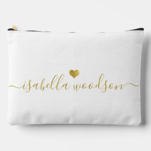 Minimale Gouden Hart Script Handtekening Naam Etui