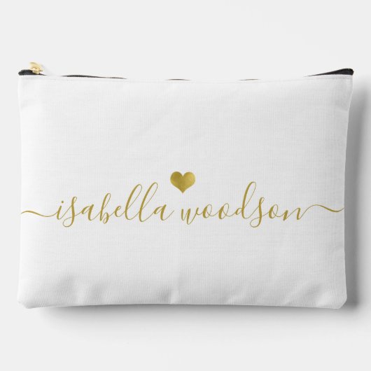 Minimale Gouden Hart Script Handtekening Naam Etui (Voorkant)