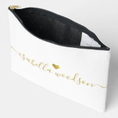 Minimale Gouden Hart Script Handtekening Naam Etui (Open)