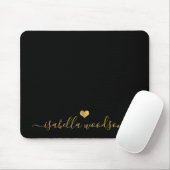 Minimale Gouden Hart Script Handtekening Naam Muismat (Met muis)