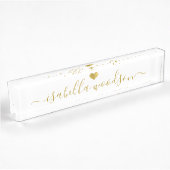 Minimale gouden hart script handtekening naam naambordje